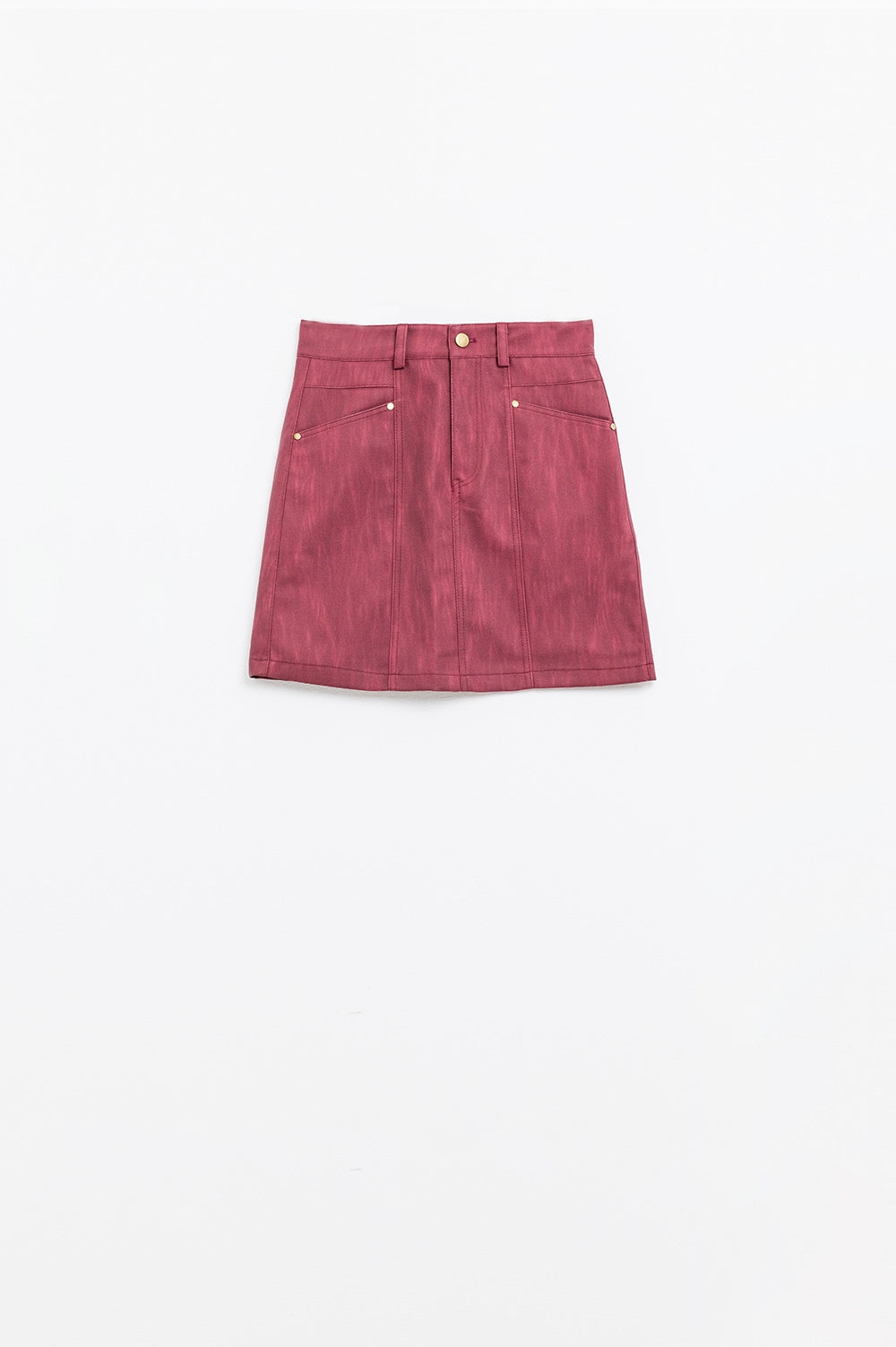 Straight mini skirt in burgundy with pockets Q2 Skirts BoutiqueLua