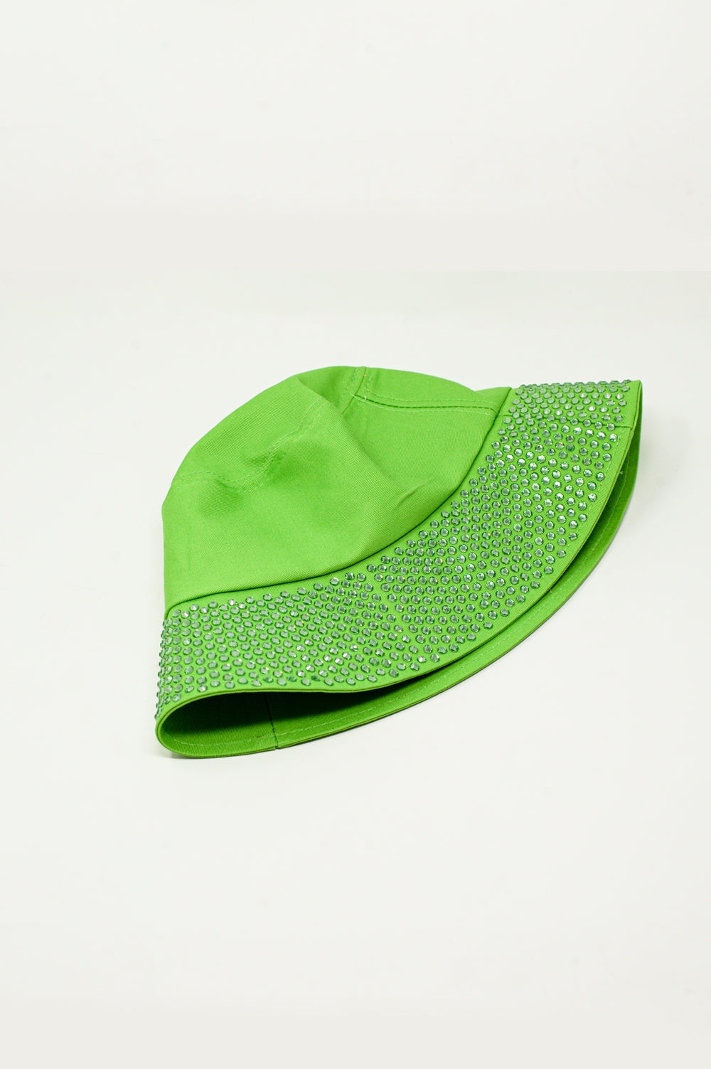 Strass Detail Bucket Hat in Green Q2 Hats BoutiqueLua