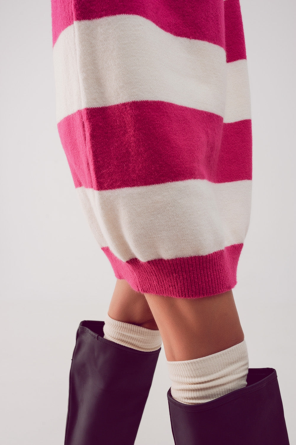 Stripe jumper dress in fuchsia Q2 Dresses BoutiqueLua