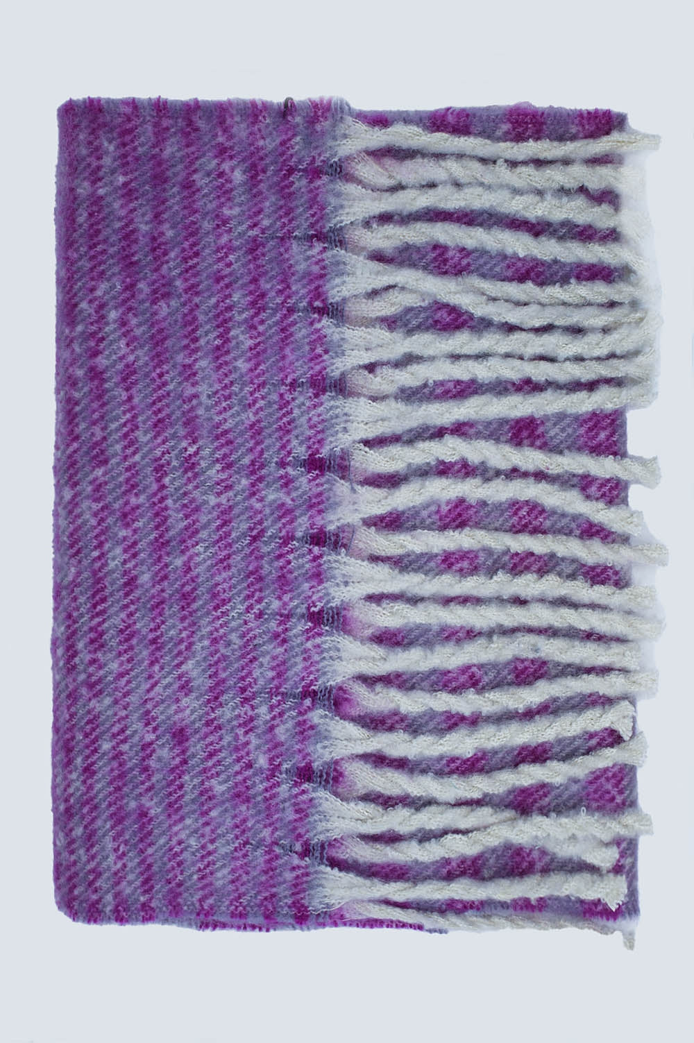 Stripy Chunky Scarf in Lilac and Purple Q2 Necklaces BoutiqueLua