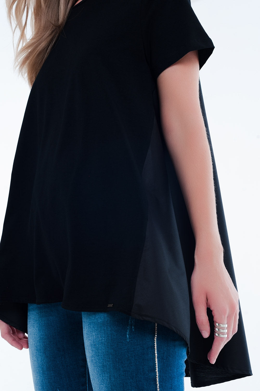 T-shirt dress in black Q2 Tops BoutiqueLua