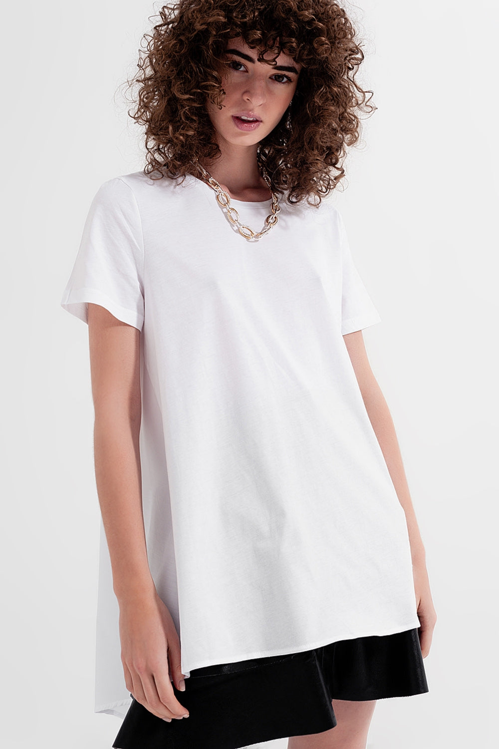 T shirt dress in white Q2 Tops BoutiqueLua