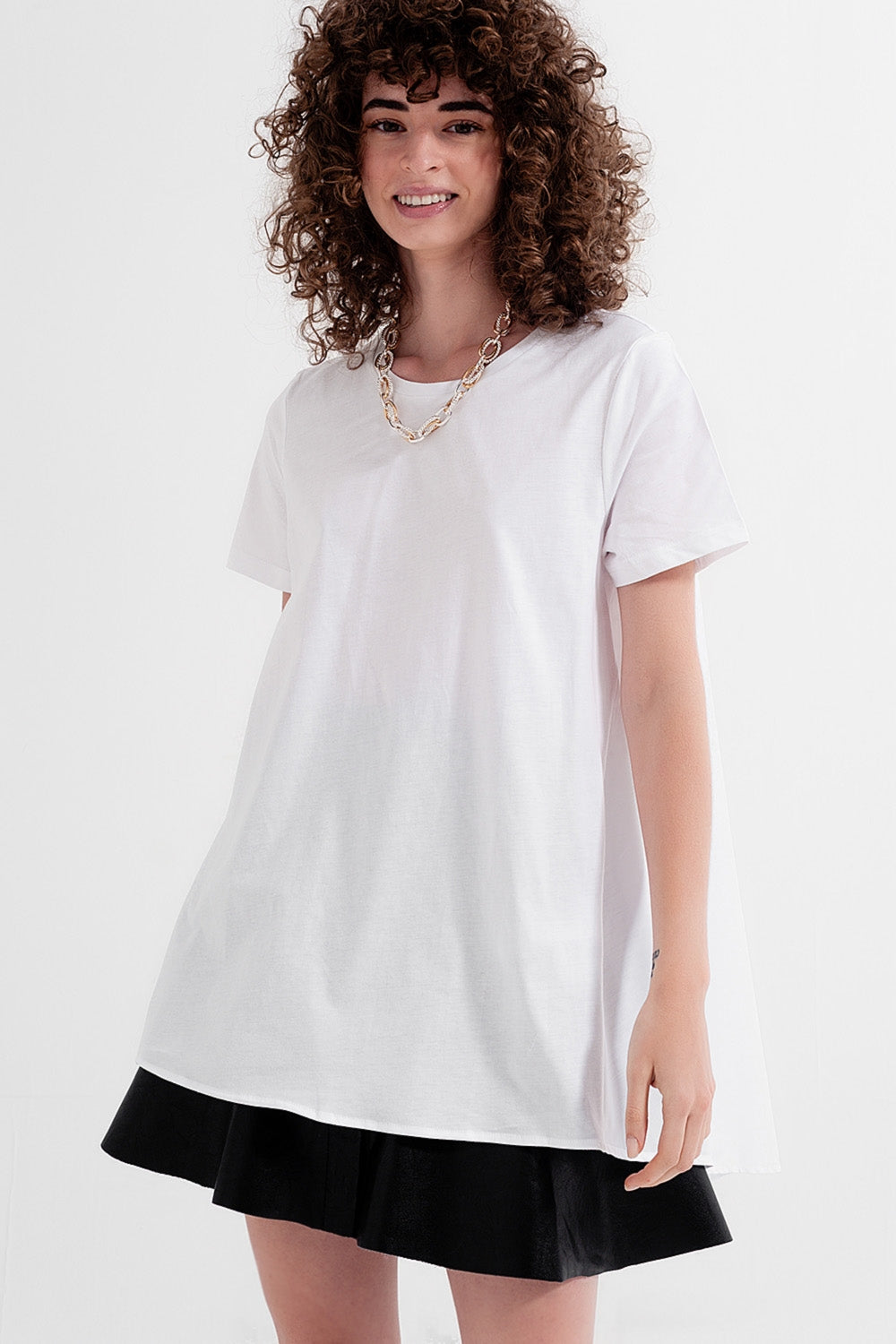 T shirt dress in white Q2 Tops BoutiqueLua