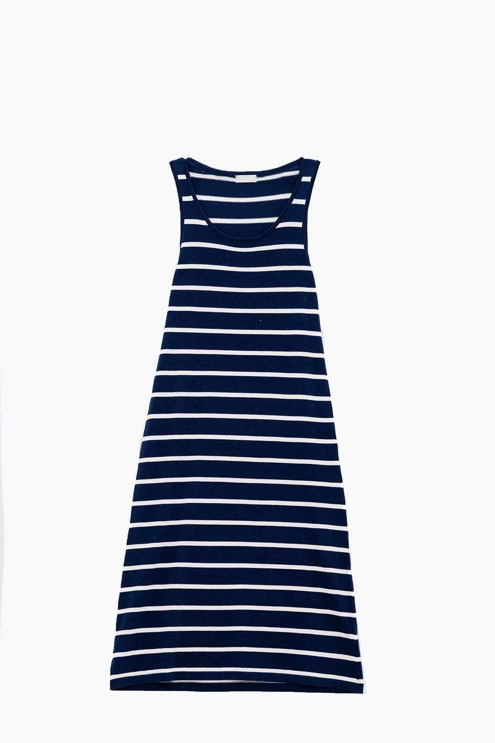 Tank maxi Dress With Scoop Neck In Navy With White Stripes Q2 Dresses BoutiqueLua