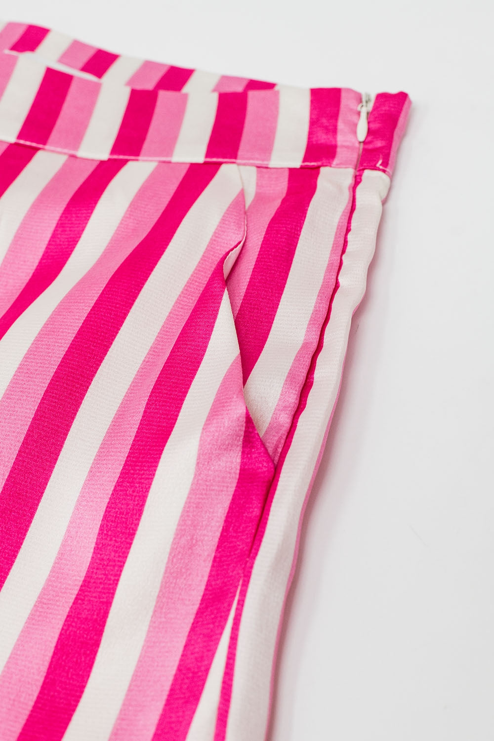 Vertical Striped Straight Leg satin Pants in Pink Q2 Pants BoutiqueLua