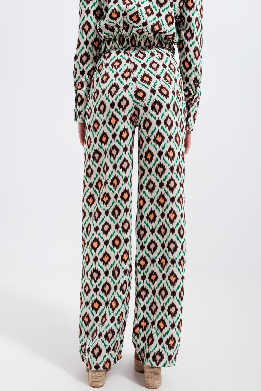 Wide leg pants in geo print Q2 Pants BoutiqueLua