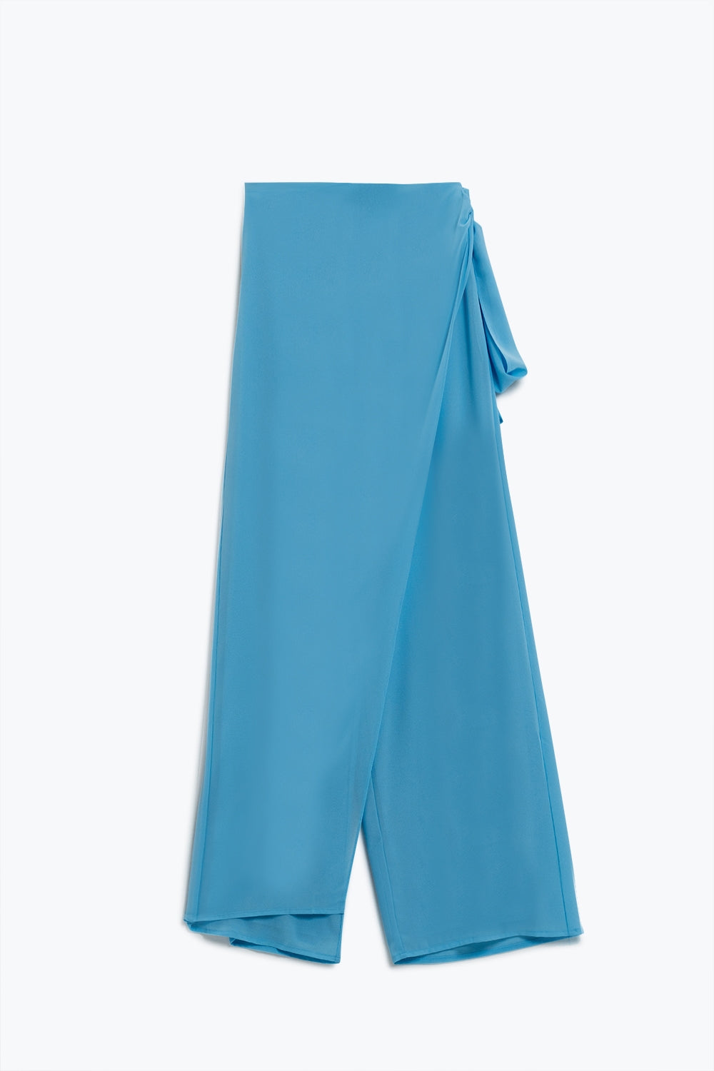 Wide Light blue Pants Overlay Skirt Tied At The Side Q2 Pants BoutiqueLua