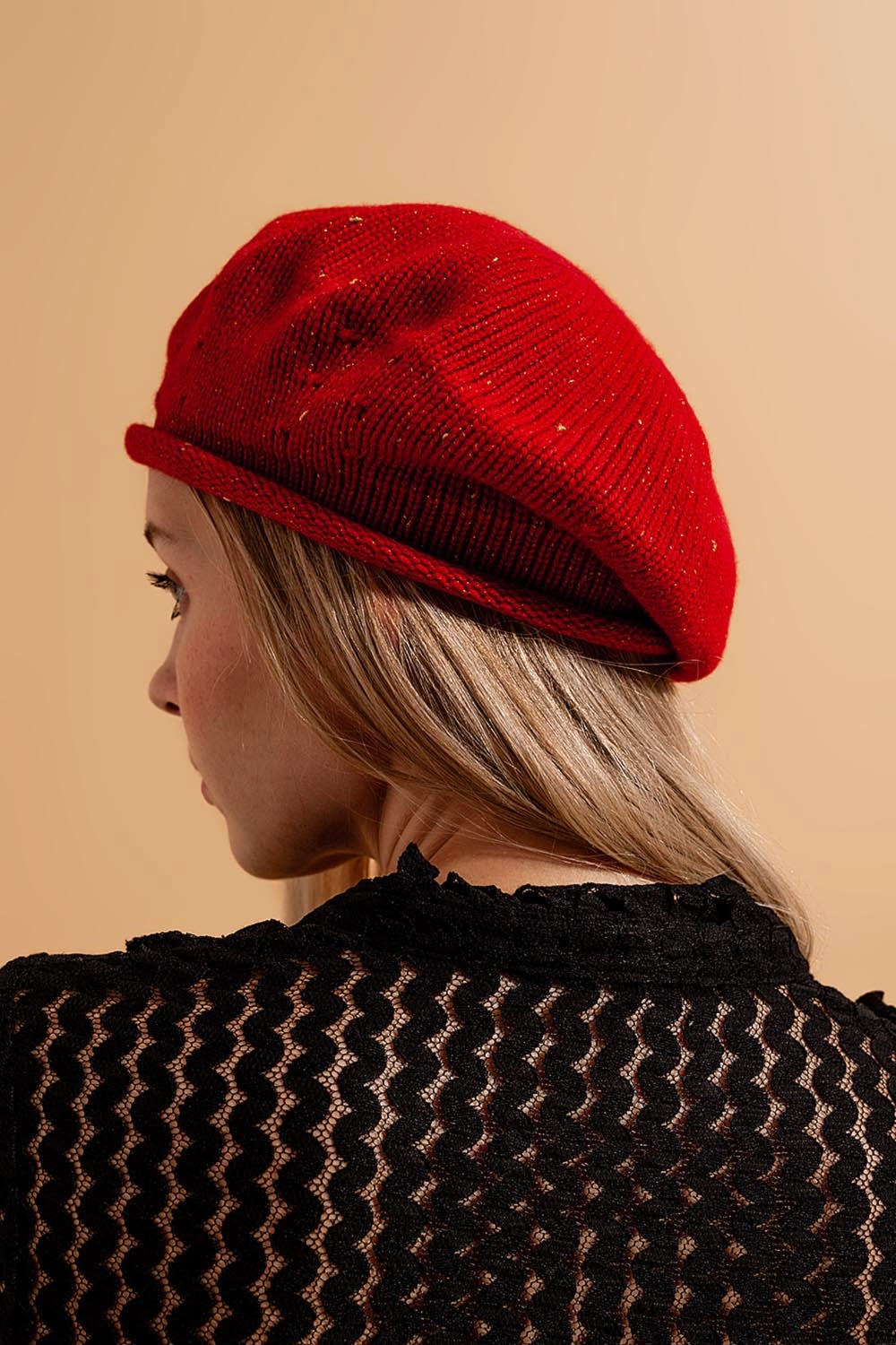 Wool beret in red Q2 Hats BoutiqueLua