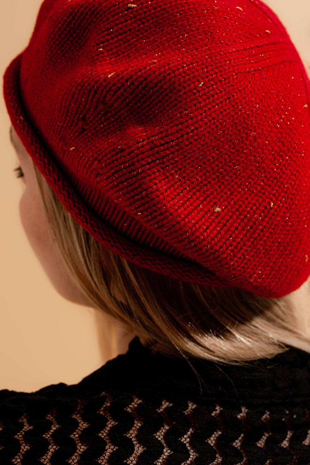 Wool beret in red Q2 Hats BoutiqueLua