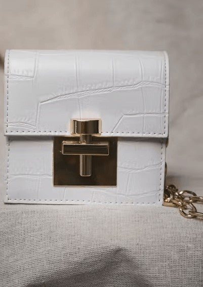 Mini white croc crossbody bag LUNA CHARLES Handbags BoutiqueLua